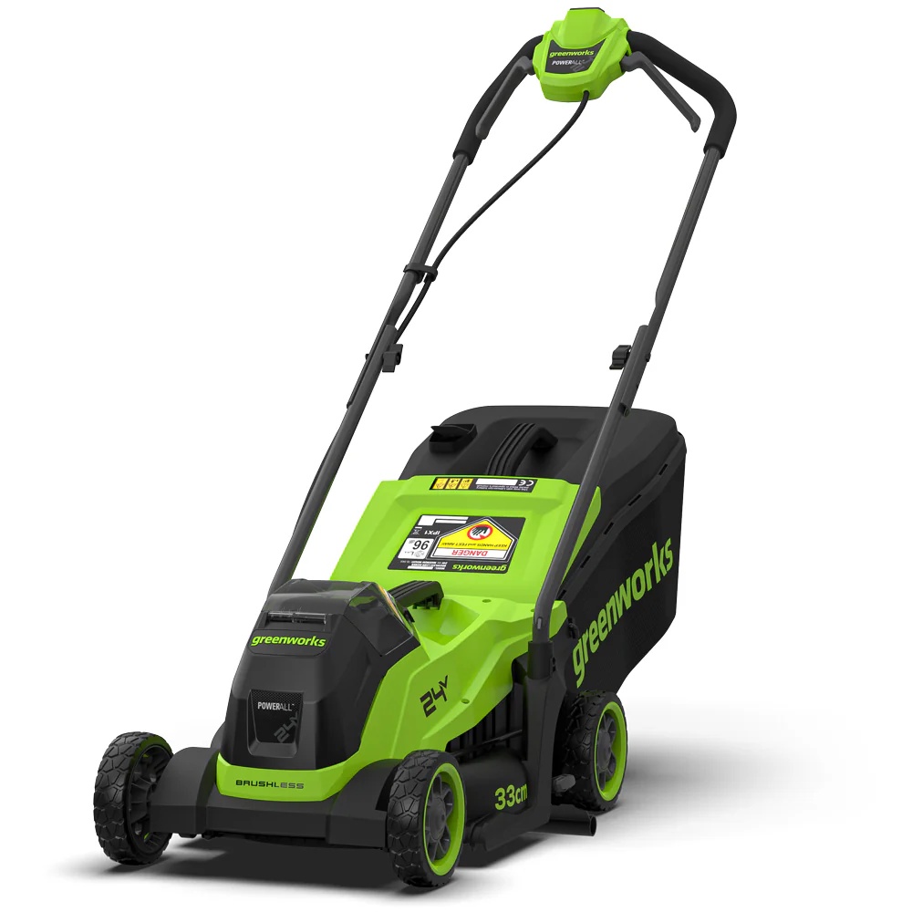Batteridriven gräsklippare Greenworks LM3302A1; 24 V; 33 cm (utan batteri och laddare)