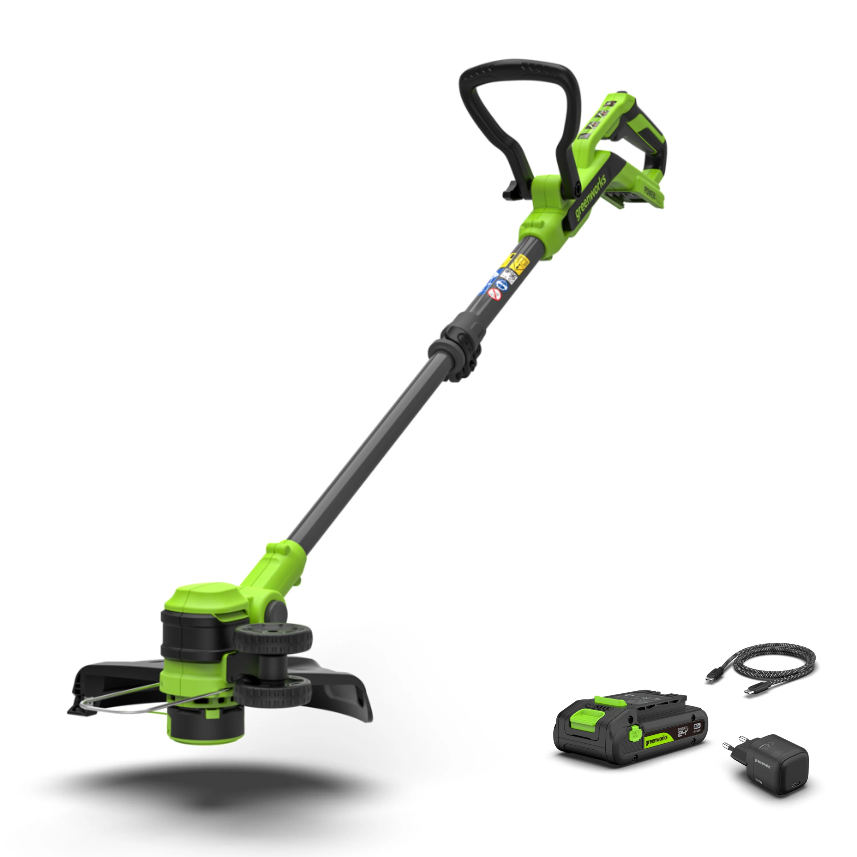 Sladdlös grästrimmer Greenworks ST3002A1; 24 V; 30 cm; 1x2,0 Ah batt.