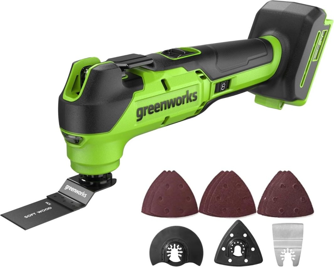 Batteridriven flerfunktionsverktyg Greenworks MT332A1; 24 V (utan batteri och laddare)