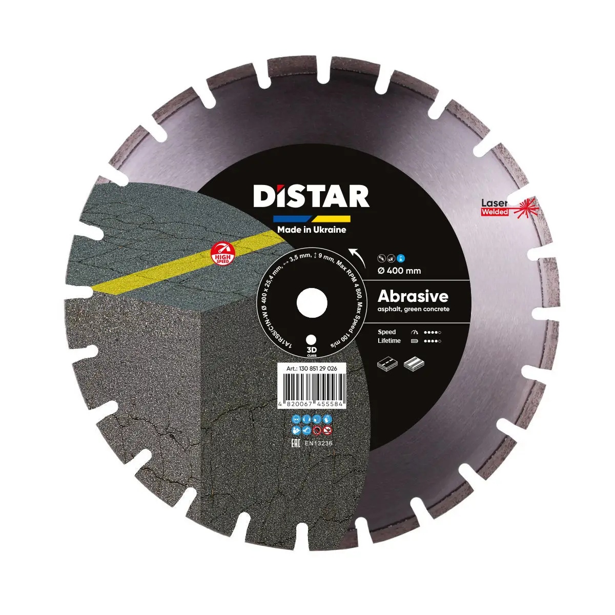 Diamantkapskiva DISTAR 13085129026; 400 mm; 3,5/2,5 mm; 25,4 mm