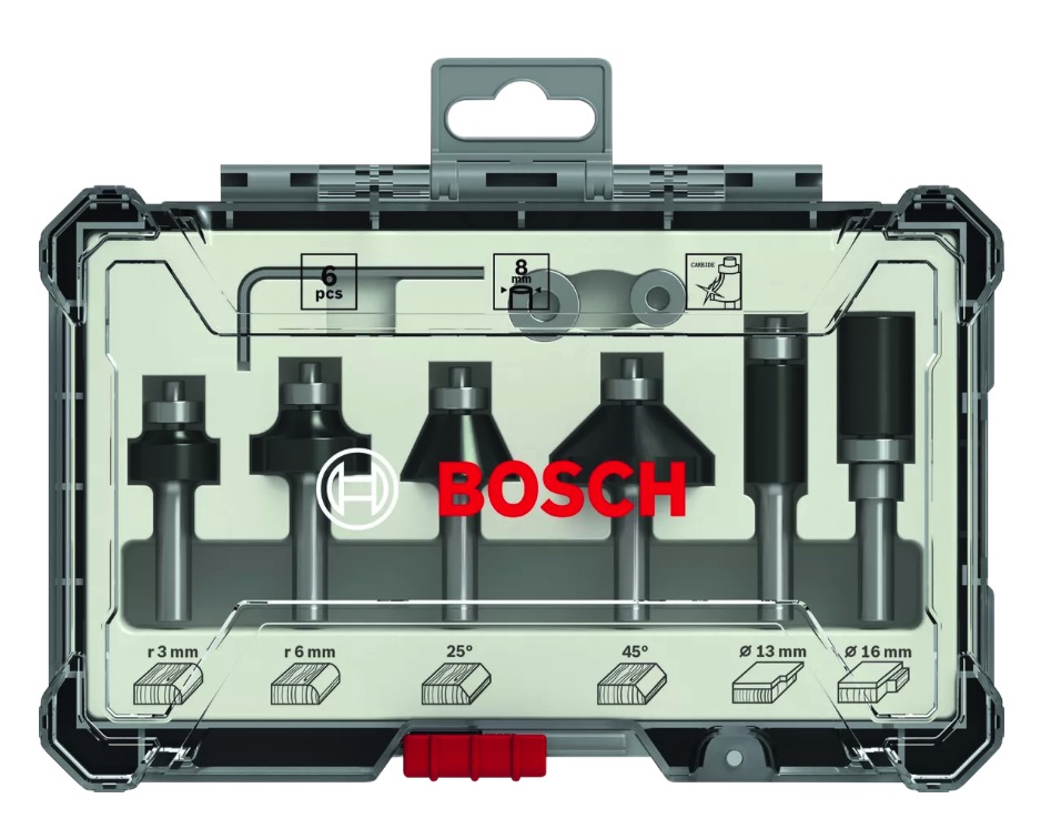 Fräs borrset Bosch 2607017470; 1/4''; 6 st.