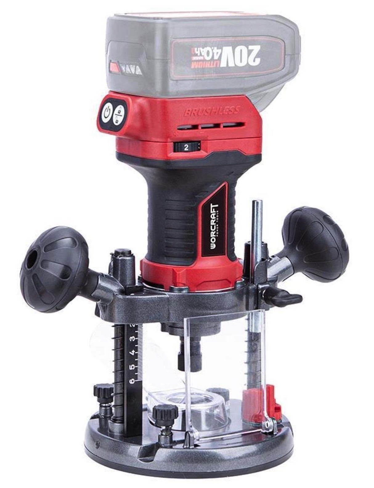 Handöverfräs Worcraft CER-S20LiB; 20 V; (utan batteri och laddare)