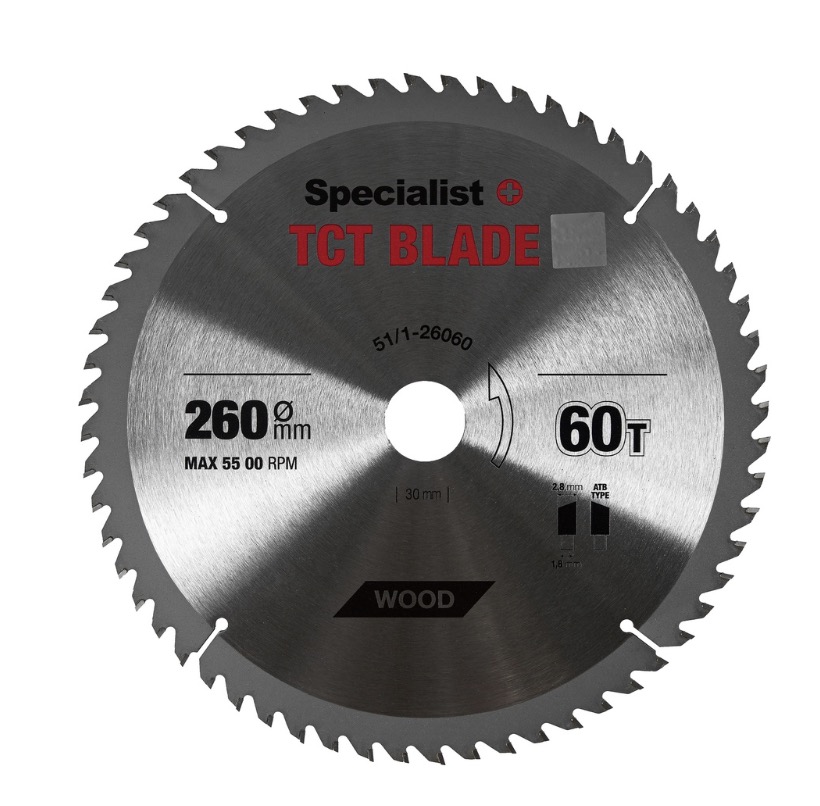 Sågklinga för trä Specialist+ Wood; 260x30 mm; Z60