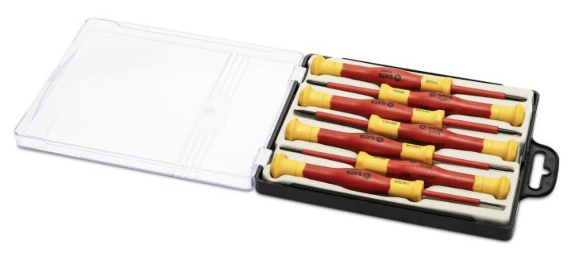 Set av isolerade (1 000 V) skruvmejslar Sata ST09318; 7 st.