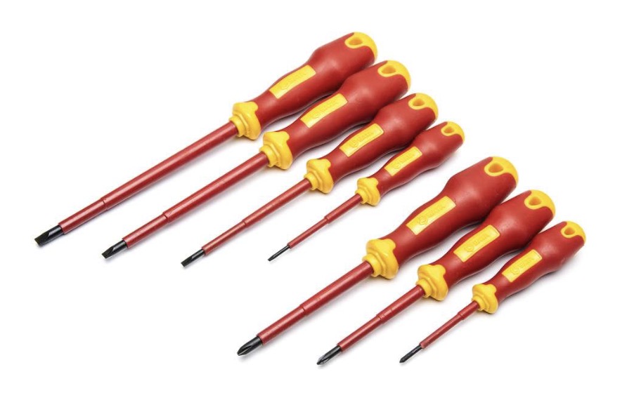 Set av isolerade (1 000 V) skruvmejslar Sata ST09303; 7 st.