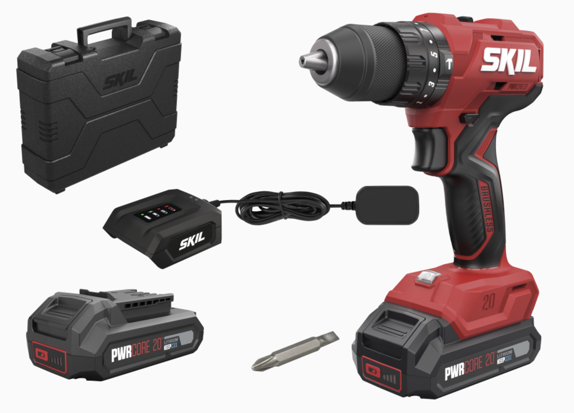 Slagskruvdragare / borr Skil 3021 HB; 20 V; 2x2,0 Ah batt.