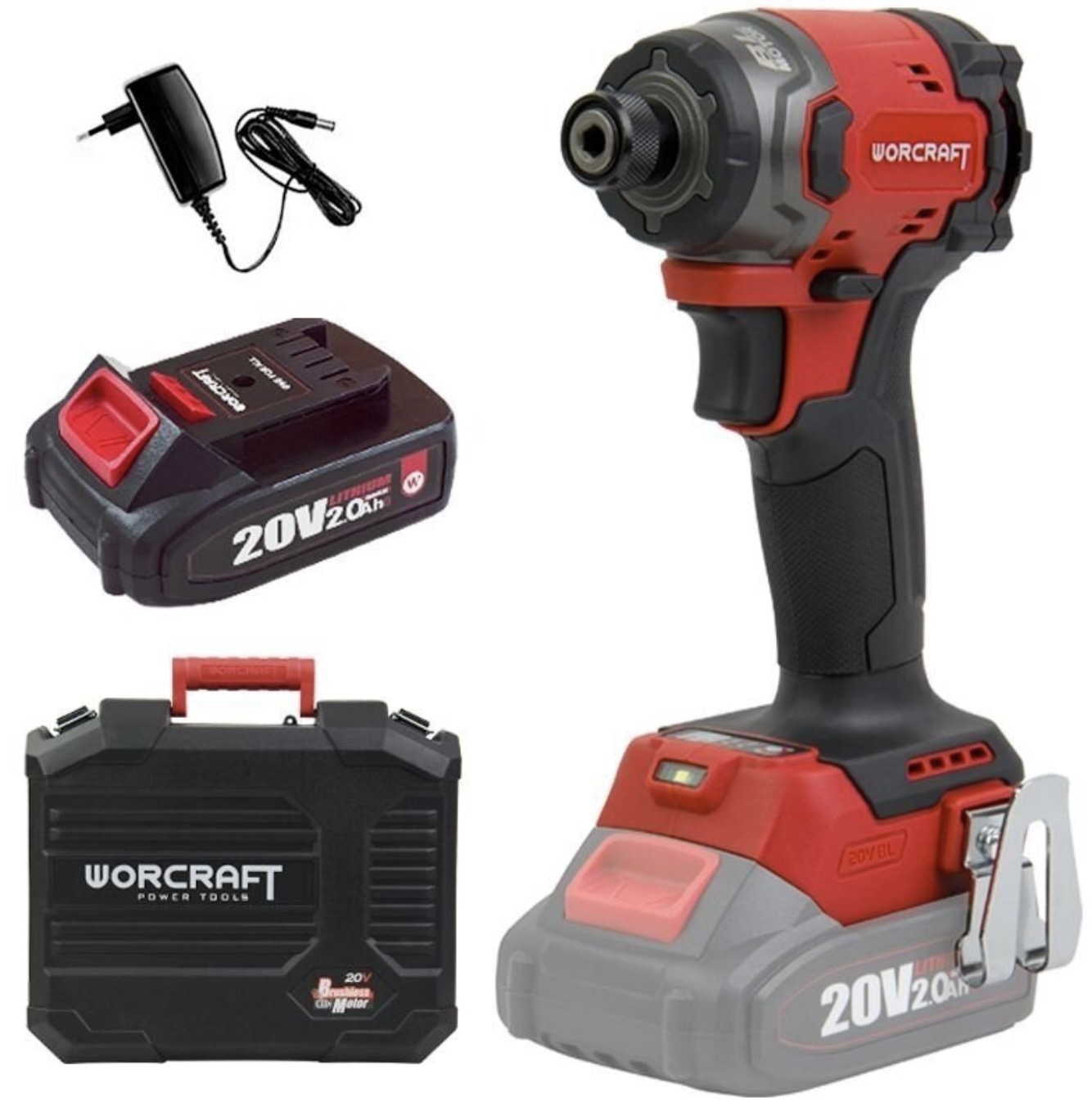 Slagskruvdragare Worcraft CIS?S20LiBM-260; 20 V; 1x2,0 Ah batt.