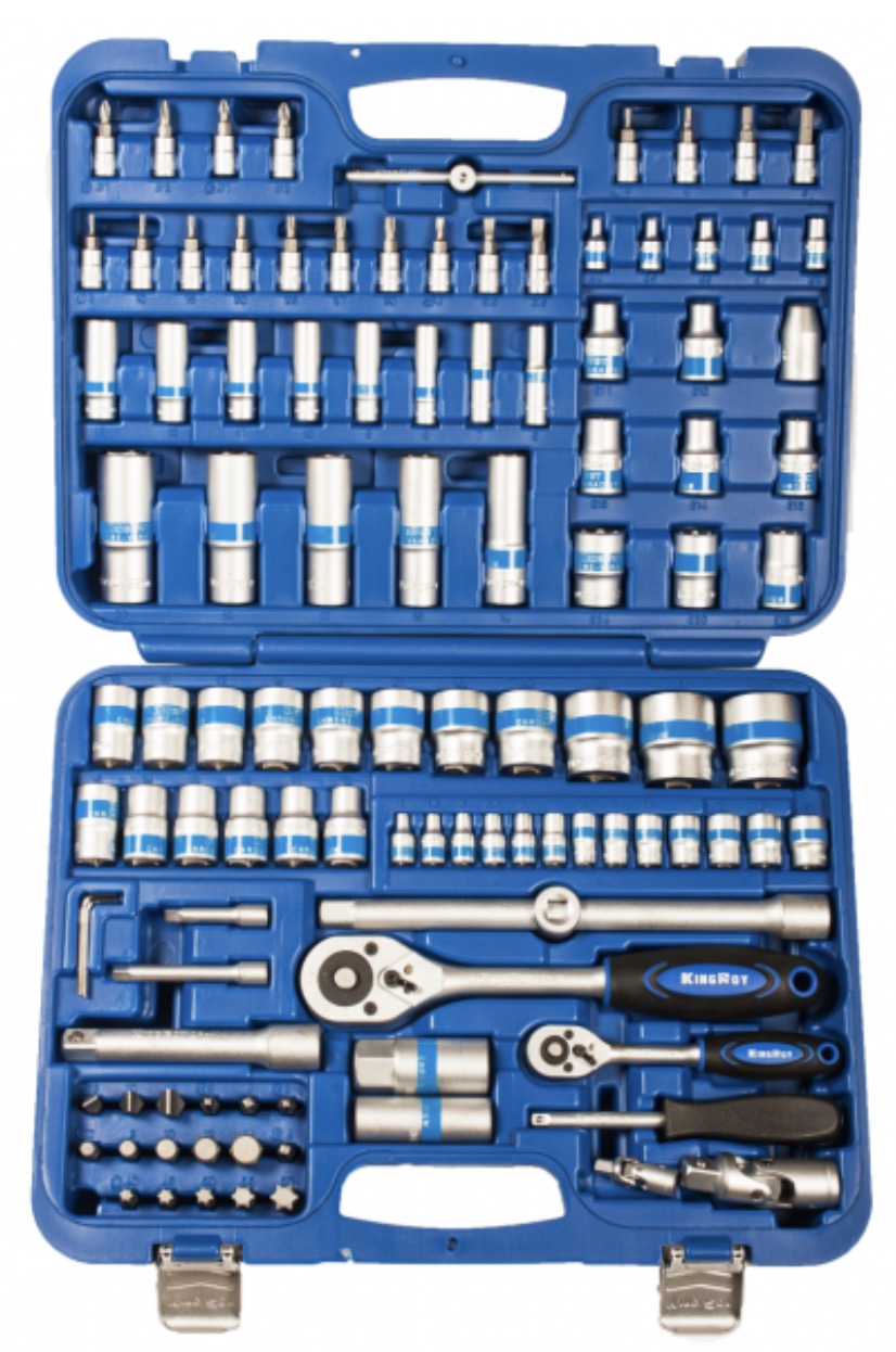Hylsnyckelsats KingRoy KR108MDA; 1/4''+1/2''; 108 st.