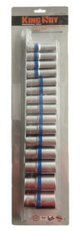 Hylsnyckelsats KingRoy KR3176315; 1/2''; 15 st.
