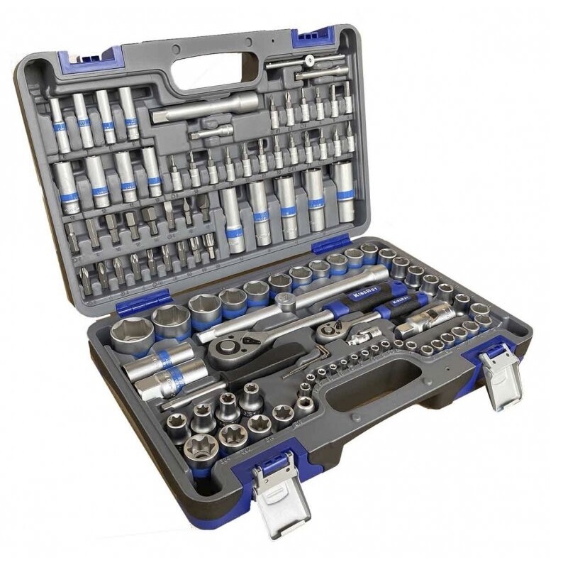Verktygspaket KingRoy KR108MDADB; 1/4''+1/2''; 108 st.