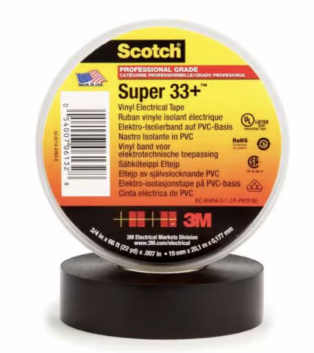 Isoleringstejp 3M Super 33+; 19 mm; 20 m; svart