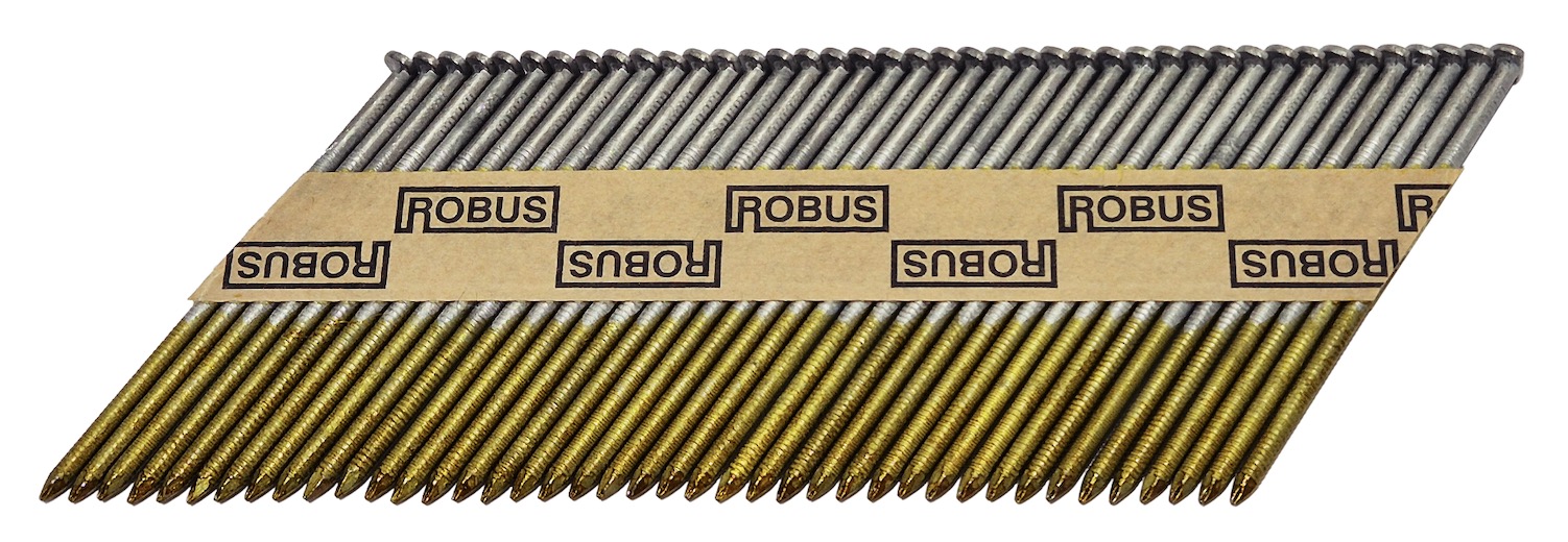 Spik Robus;&nbsp;75x2,8 mm; 34°; 4000 st.; varmförzinkad; räfflad