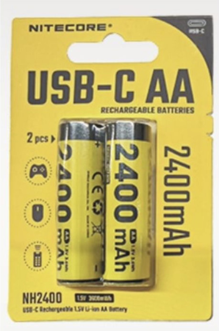 Batteri Nitecore NH2400; 1,5 V; 2x2,4 Ah; 2 st.