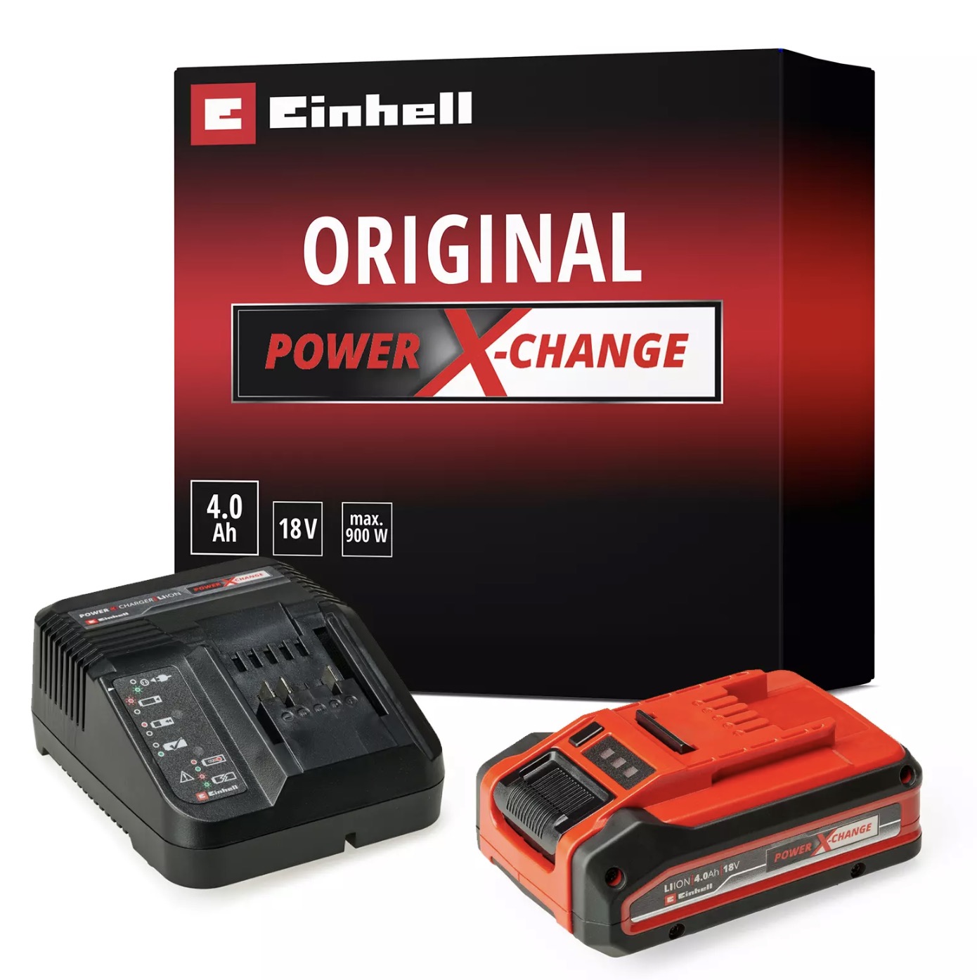 Batteri Einhell PLUS PXC; 18 V; 1x4,0 Ah; Li-ion + laddare