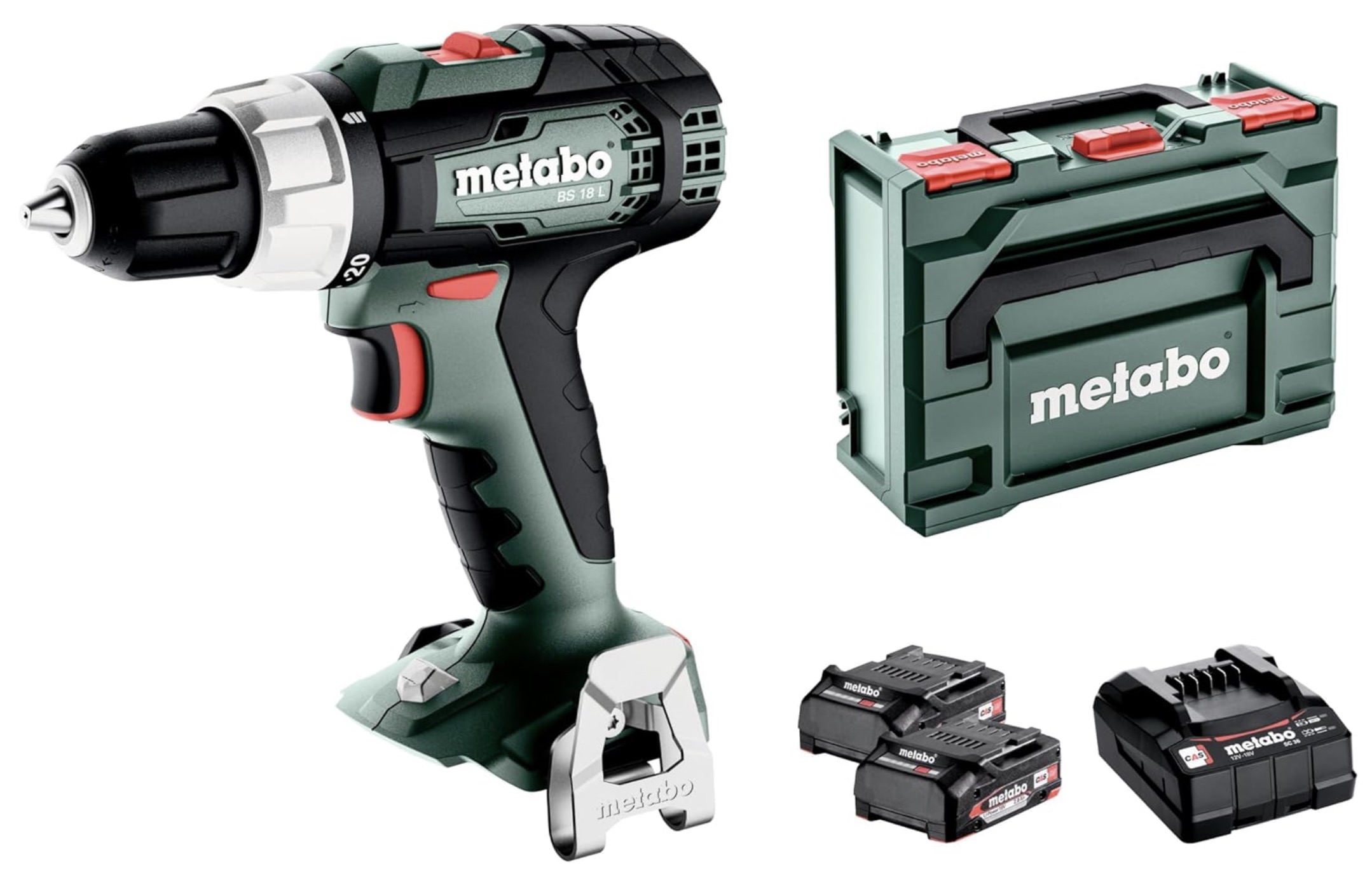 Skruvdragare/borr Metabo BS 18 L; 18 V; 2x2,0 Ah batt.