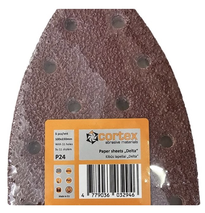 Sandpapper för multislipar Cortex 35228; 100x150 mm; P24; 5 st.