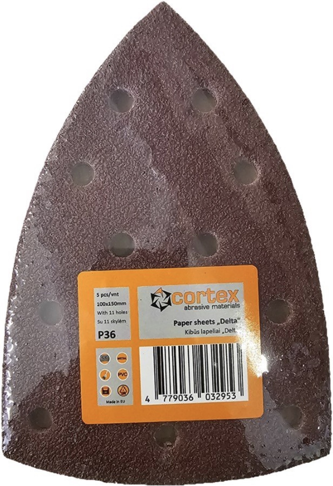 Sandpapper för multislipar Cortex 35229; 100x150 mm; P36; 5 st.