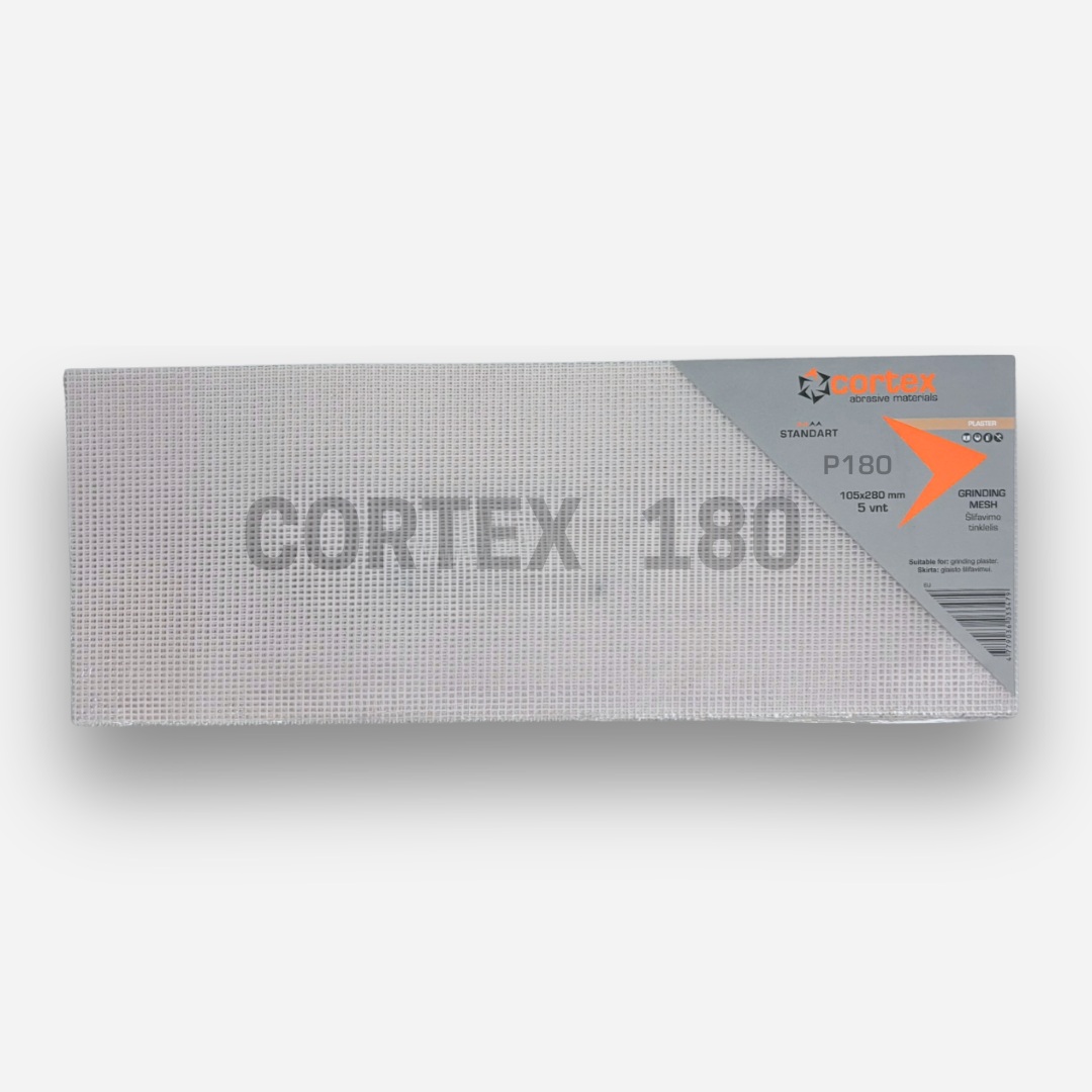 Nätmönstrat slippapper Cortex Standart 15004; 105x280 mm; P180; 5 st.