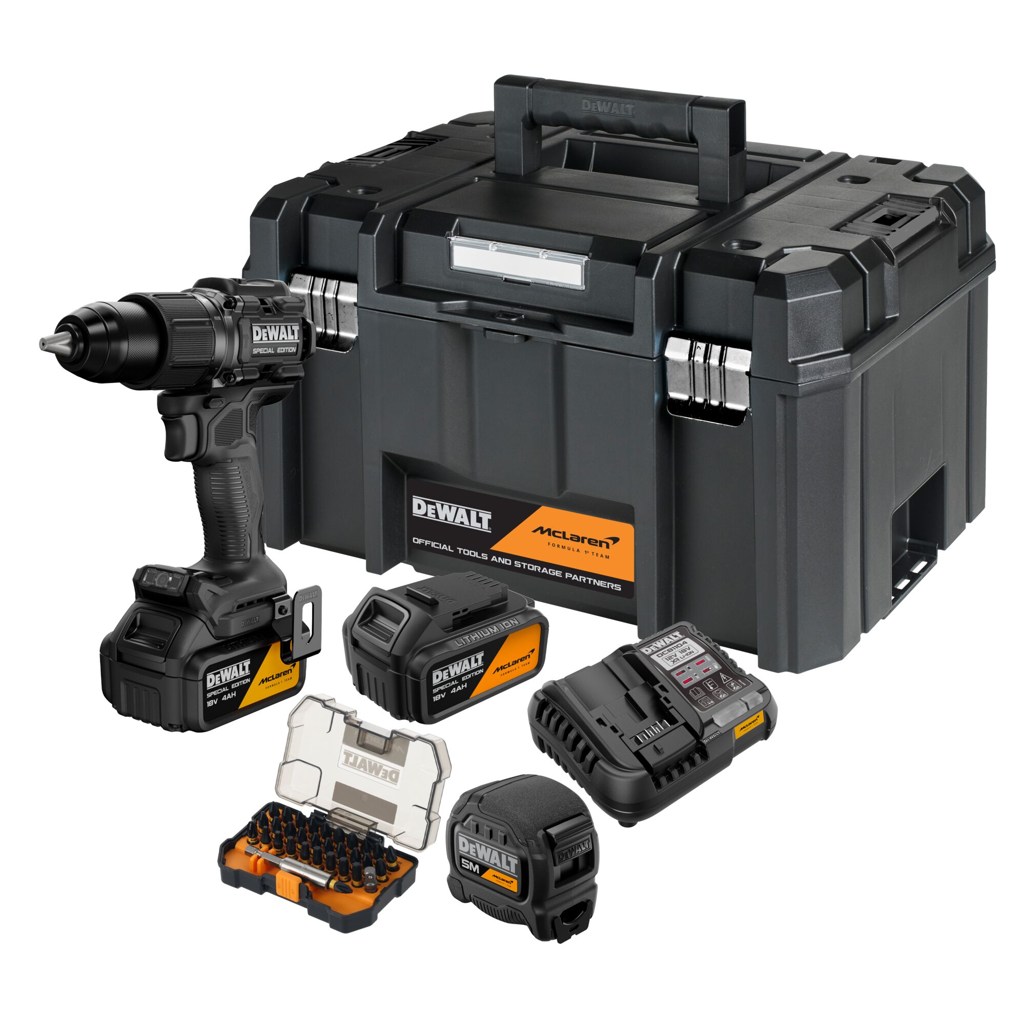 Slagskruvdragare / borr DeWalt DCD86MM2KT; 18 V; 2x4,0 Ah batt. + tillbehör