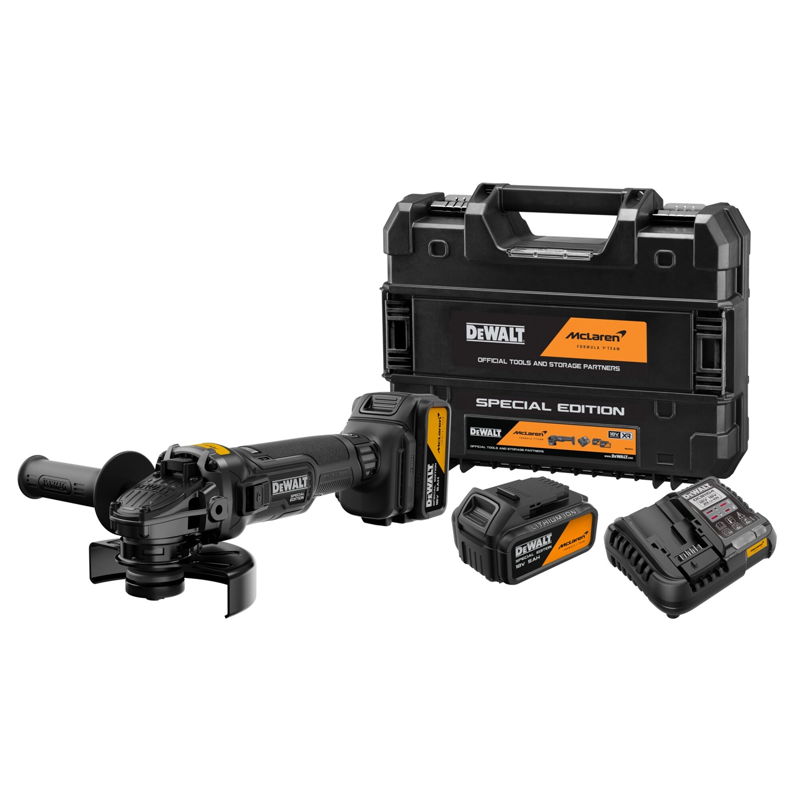 Vinkelslip DeWalt DCG45MP2T; 18 V; 2x5,0 Ah batt.