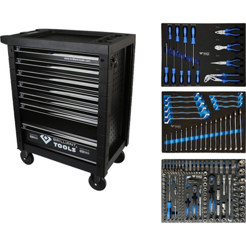 Verktygsvagn med verktyg Brilliant Tools BT153207; 207 st.