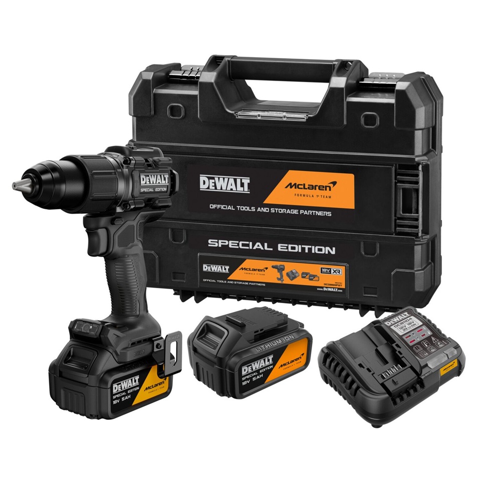 Slagskruvdragare / borr DeWalt DCD86MP2T; 18 V; 2x5,0 Ah batt.
