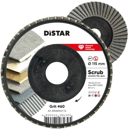 Lamellrondeller DISTAR 89568442116; 115 mm; 22,23 mm; P60