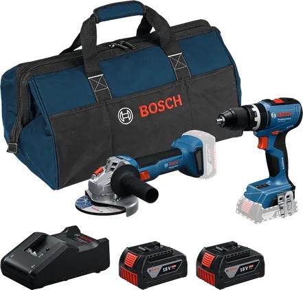 Verktygspaket Bosch 0615A5008Z; 18 V; 2x4,0 Ah batt.