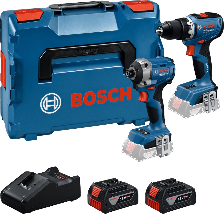Verktygspaket Bosch 0615A50090; 18 V; 2x5,0 Ah batt.