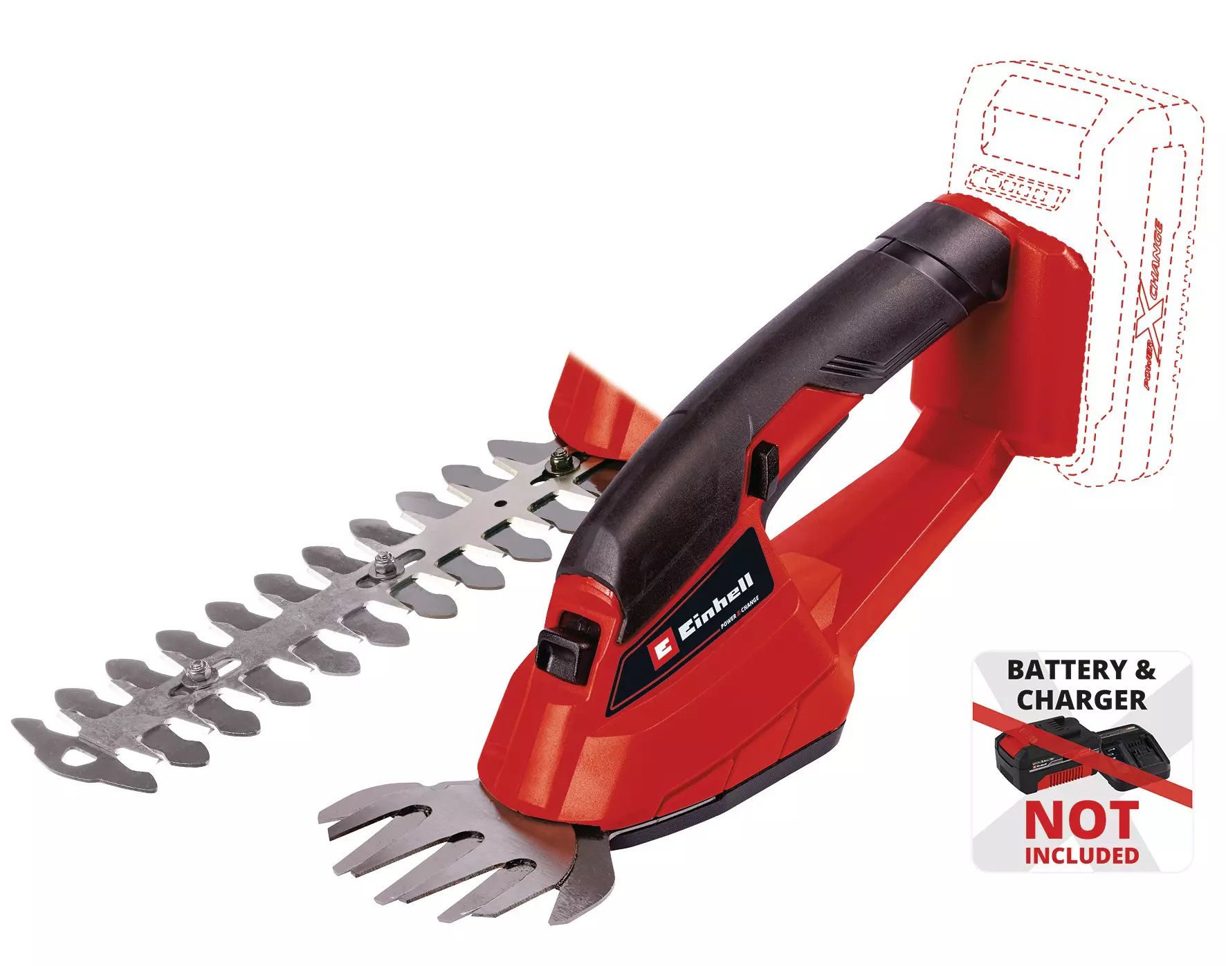Häck- och grässax  Einhell GC-CG 18 Li-Solo; 18 V (utan batteri och laddare)