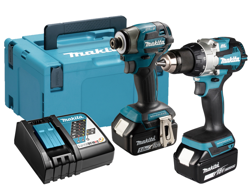 Verktygspaket Makita DLX2527TJ (DDF489 + DTD173); 18 V; 2x5,0 Ah batt.
