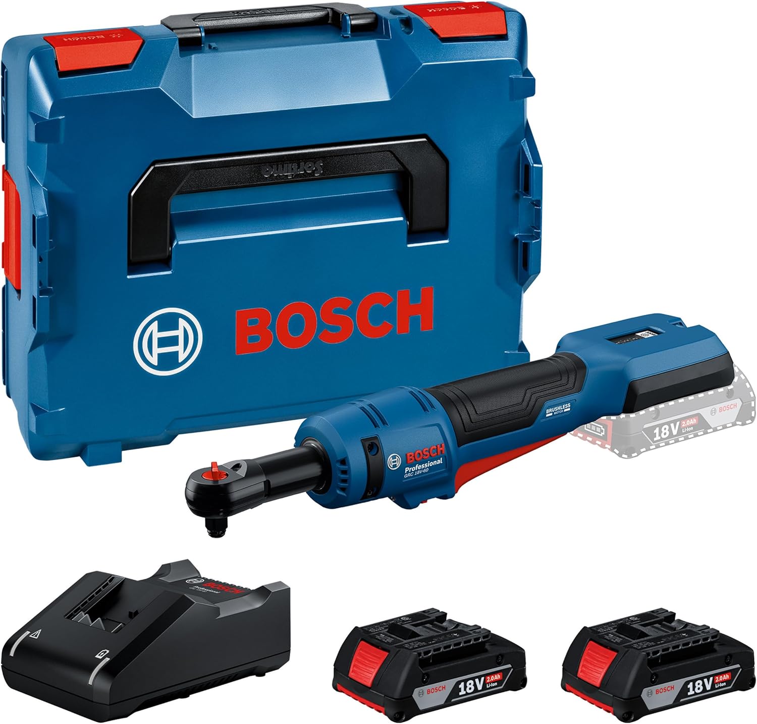 Sladdlös spärrskaft Bosch GRC 18V-60 Professional; 18 V; 2x2,0 Ah batt.
