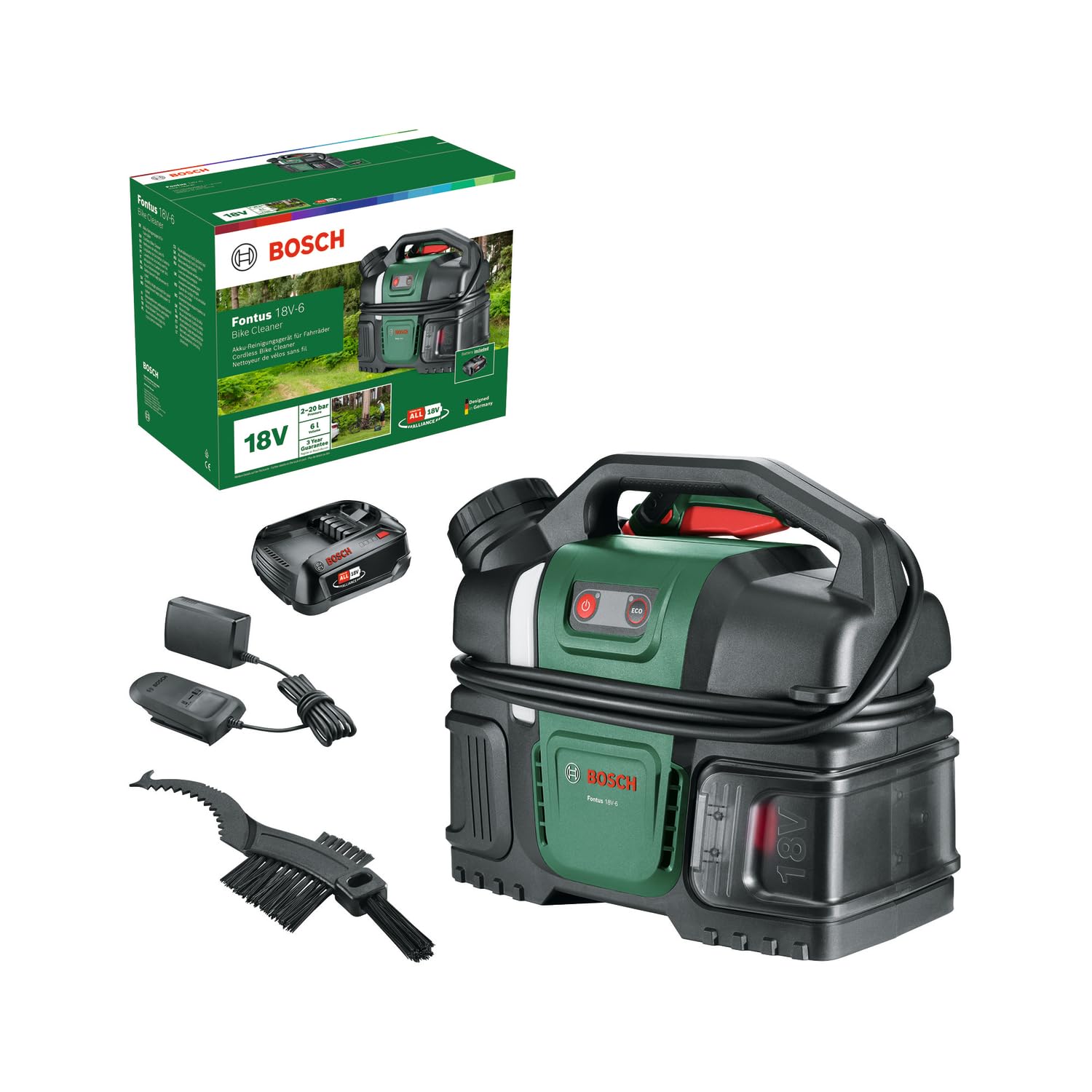 Högtryckstvätt Bosch Fontus 18V-6; 18 V; 1x2,0 Ah batt.