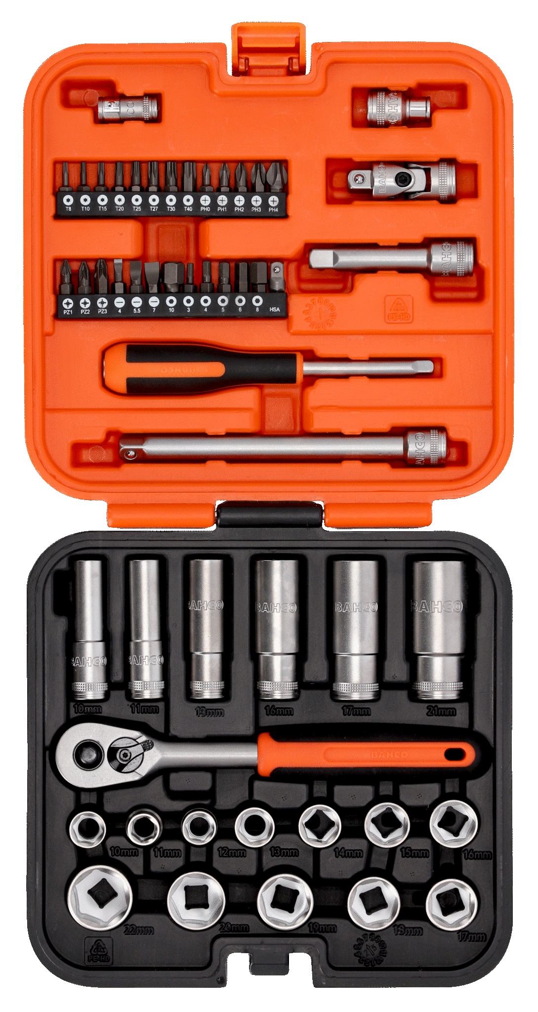 Verktygspaket Bahco S51MC3H; 3/8''; 1/4''; 51 st.