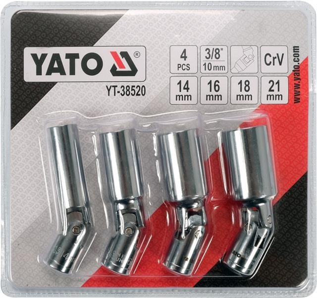 Tändstifthylsa Yato YT-38520; 3/8''; 14, 16, 18, 21 mm