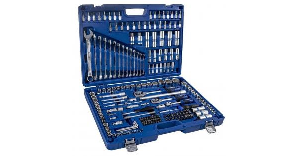 Hylsnyckelsats KingRoy KR218MDA; 1/4'', 3/8'', 1/2''; 218 st.