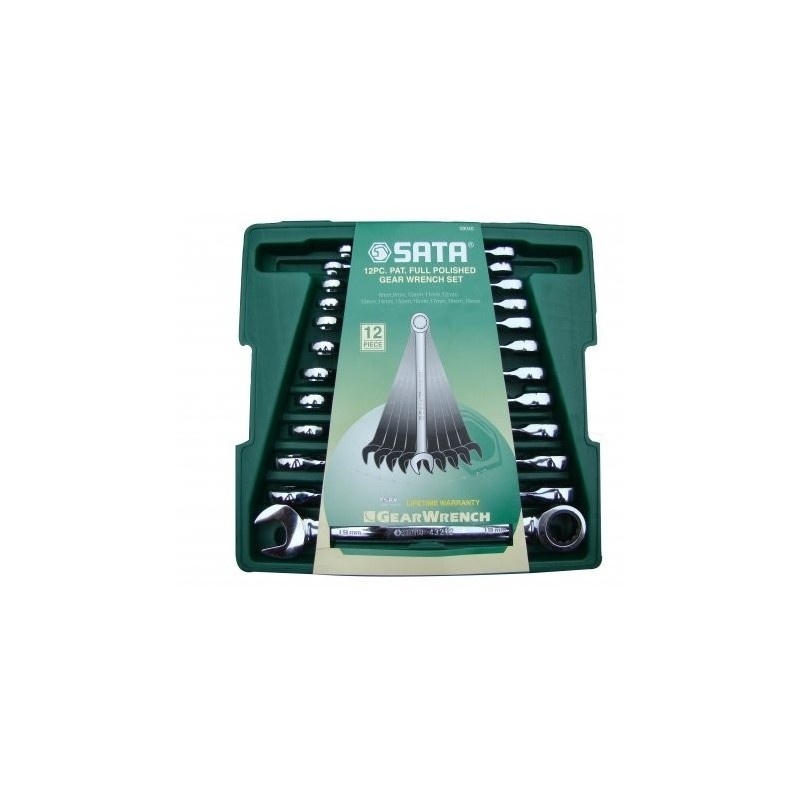 Set med kombinycklar Sata S09040; 8-19 mm; 12 st.
