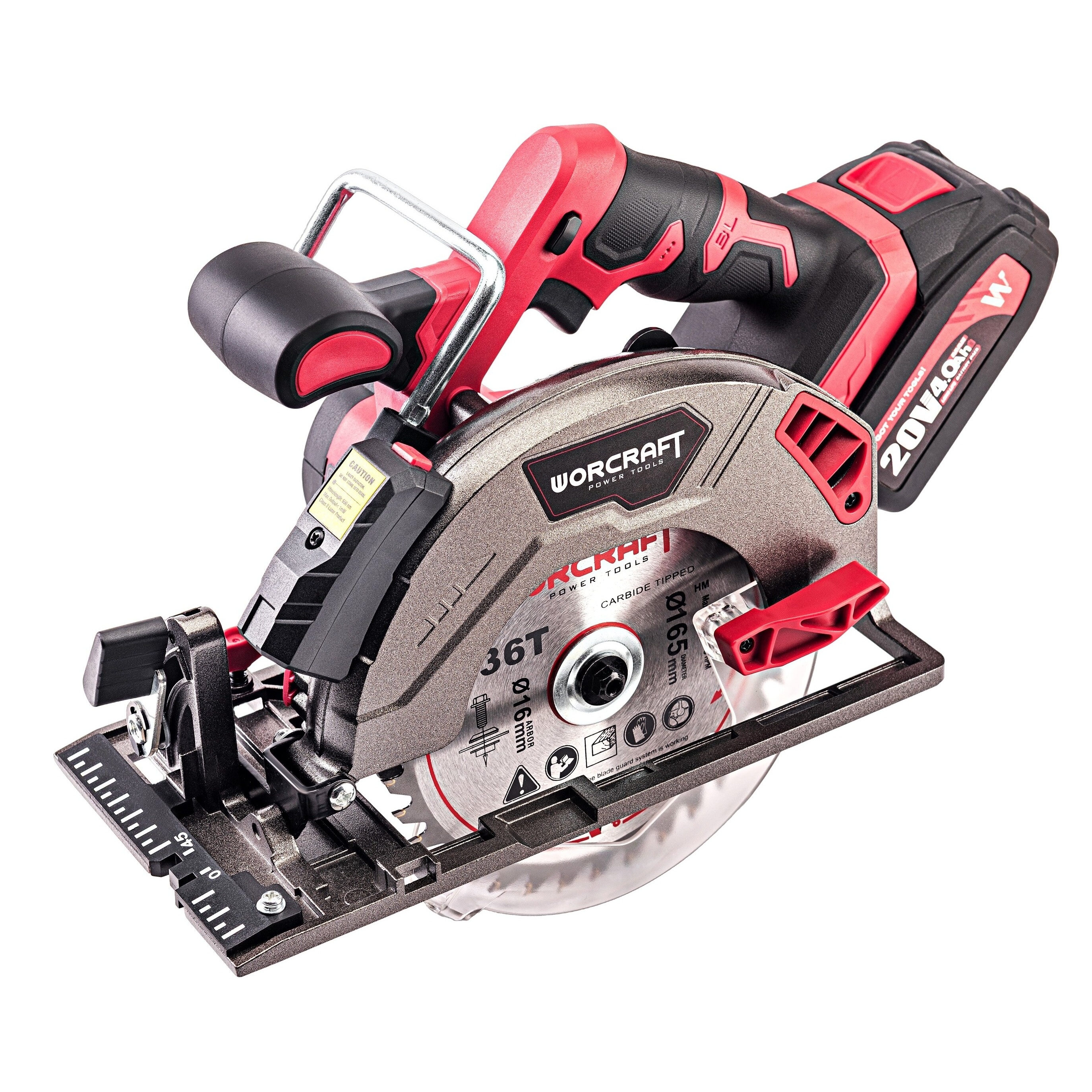 Batteridriven cirkelsåg Worcraft CCSS20LiB; 20 V; 165 mm; 1x4,0 Ah batt.