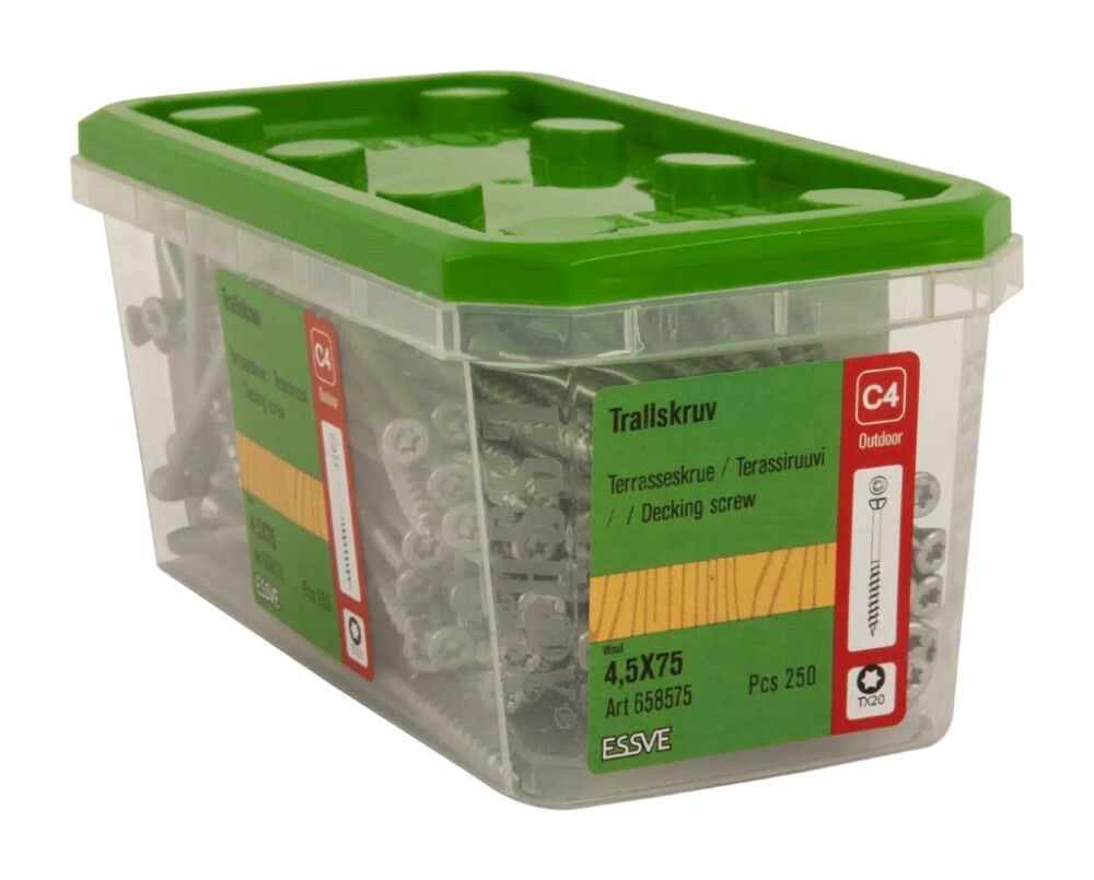 Träskruv Essve 658575; 4,5x75 mm; TX20; 250 st.