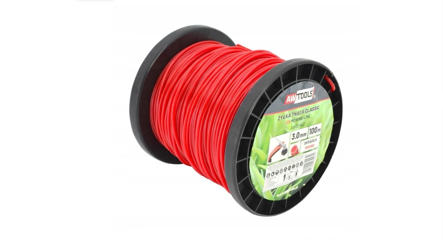Trimmertråd (rund) AWTools AW701373; 2,0 mm; 100 m