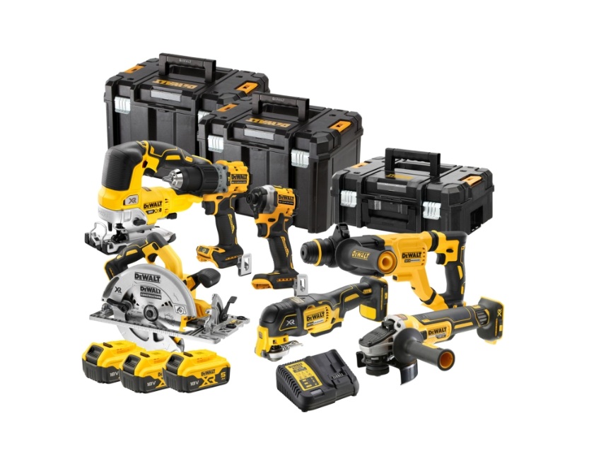 Verktygspaket DeWalt DCK706P3T-QW; 18 V; 90 Nm; 205 Nm; 184 mm; 125 mm; 3x5,0 Ah batt.