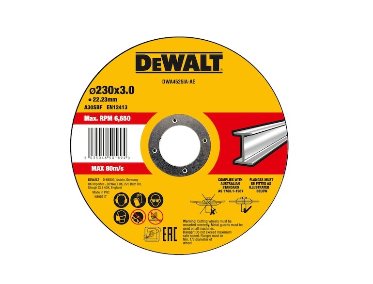 Kapskiva DeWalt DWA4525IA-AE; 230 mm; 3 mm; 10 st.