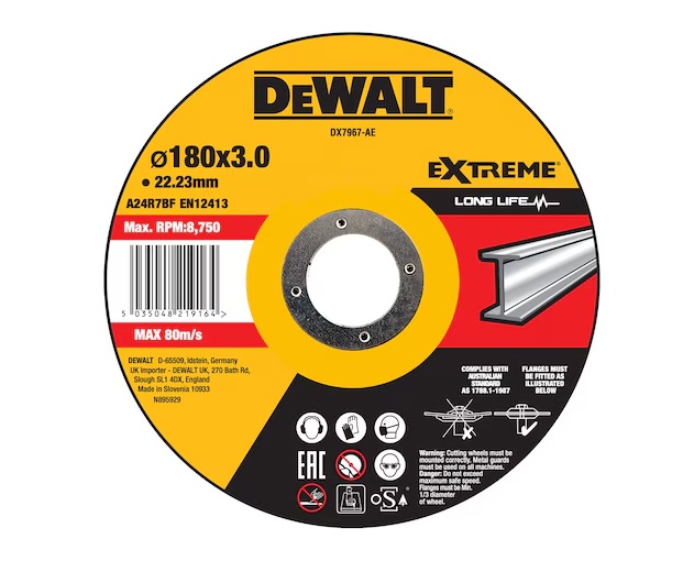 Kapskiva DeWalt DX7967-AE; 180 mm; 3 mm; 22,23 mm