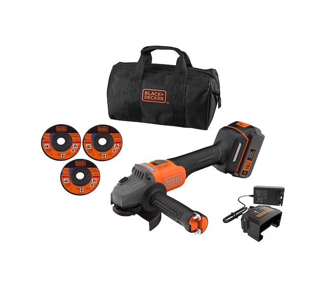 Vinkelslip Black & Decker BCG6L8F1S-QW; 18 V; 115 mm; 1x4,0 Ah batt.