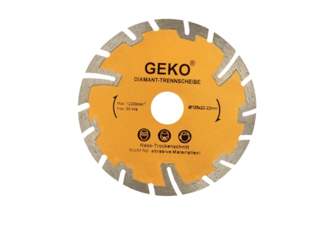 Diamantdisk för torrskärning Geko G00225; 125 mm; 22,2 mm