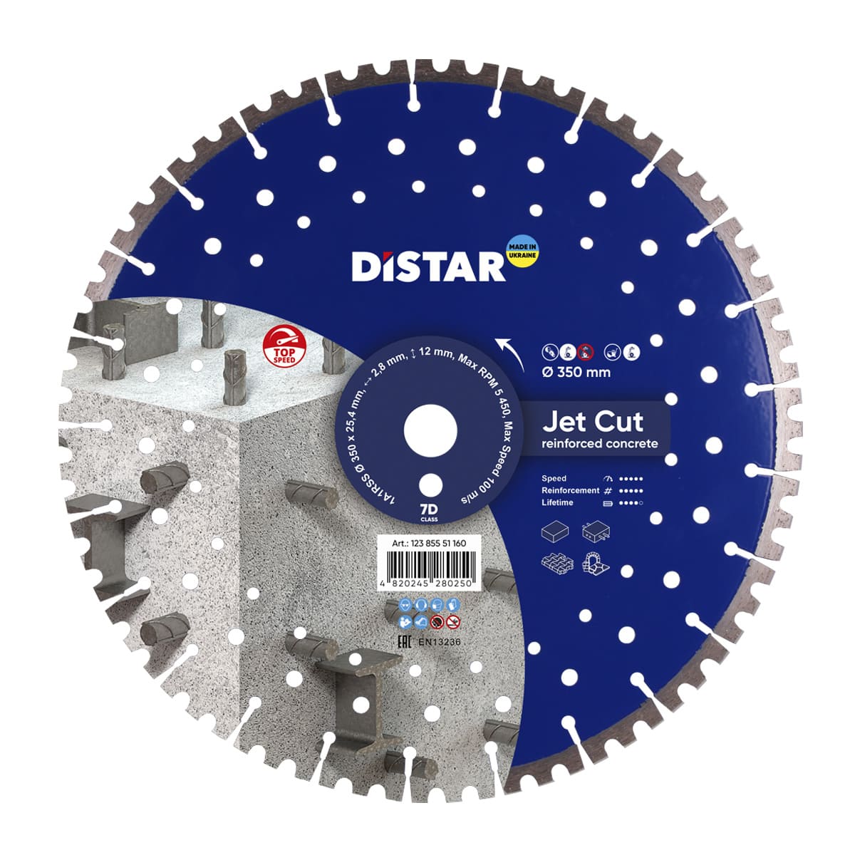 Diamantsågskiva för torr- och våtkapning DISTAR JetCUT; 350 mm