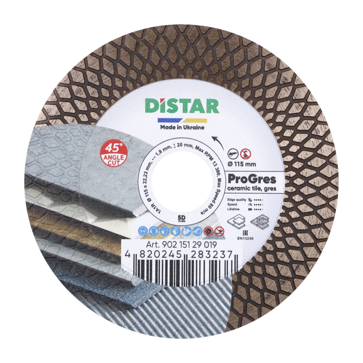 Diamantsågskiva för torr- och våtkapning DISTAR PRO Gres; 115x1,9x22,23 mm