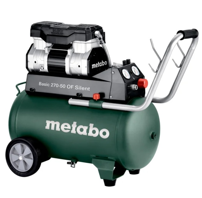 Oljefri fram- och återgående kompressor Metabo Basic 270-50 OF Silent; 50 l; 1,5 kW; 10 bar
