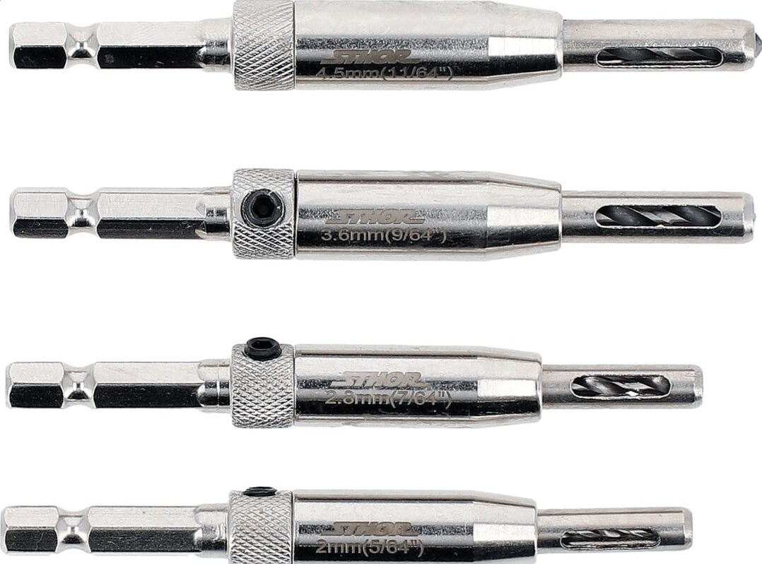 Borrsats Sthor 22750; HEX 1/4''; 2-4,5 mm; 4 st.