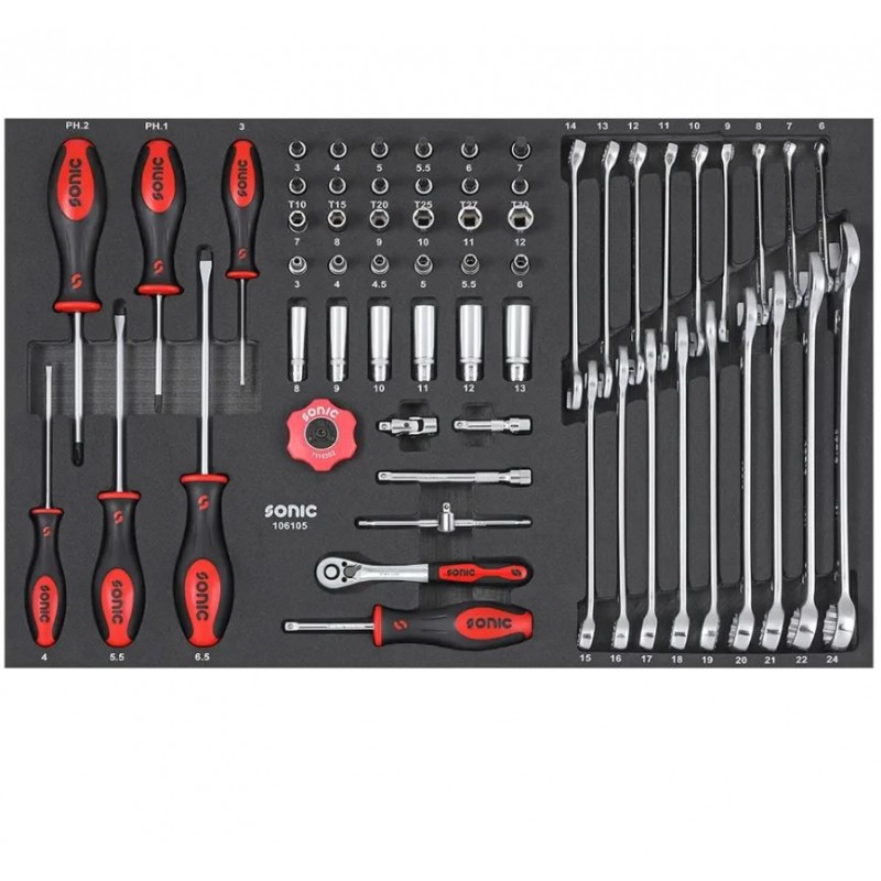 Verktygspaket Sonic Equipment 106105; 61 st.